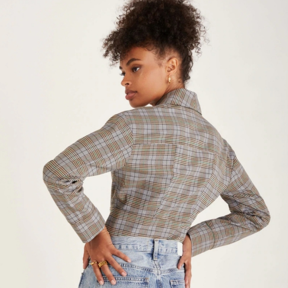 Backyard Roses Delilah Plaid Crop Jacket - Picture 4 of 10